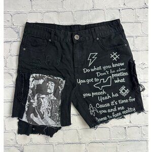 Custom Distressed Denim Knee Shorts